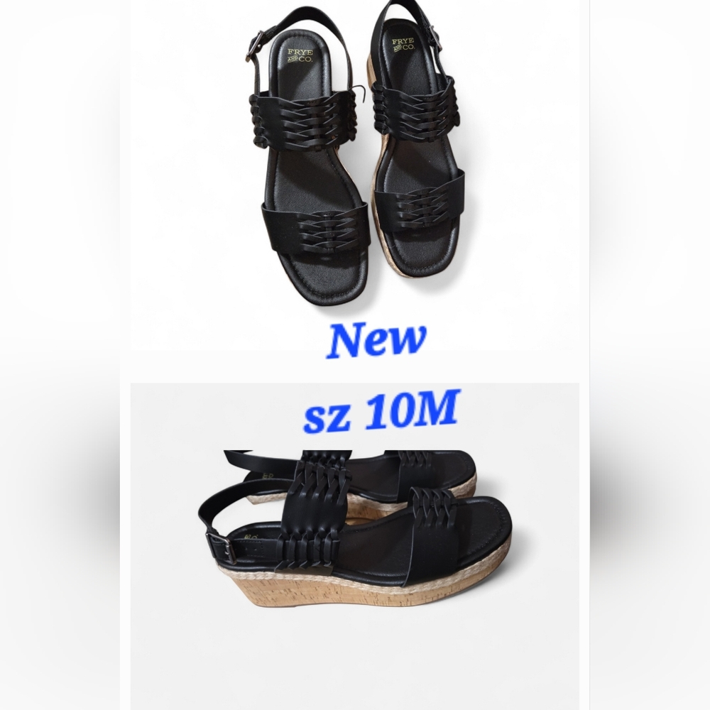 FRYE AND CO. Black Wedge Sandals